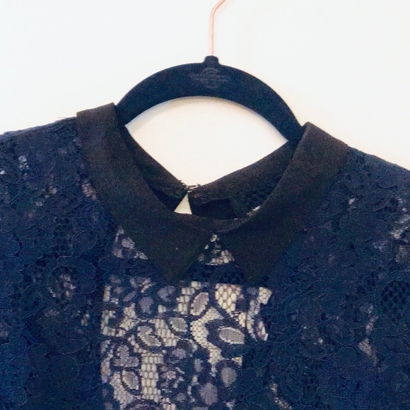 Blue, Lace BCBGeneration Peter Pan Collar Dress - Picture 4 of 6